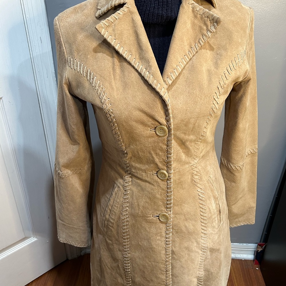 Leather trench coat size small - Picture 8 of 14